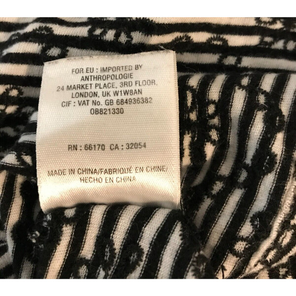 Anthropologie Postmark Women's Bennett Striped Embroidered Floral Knit Top - MED - Picture 9 of 9